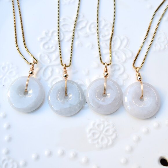 Jadeite Peace Buckle Necklace - Jade jewelry - Style 1 2 4 - Picture 2 of 9